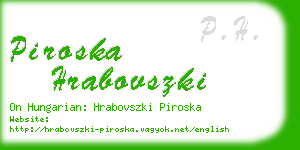 piroska hrabovszki business card